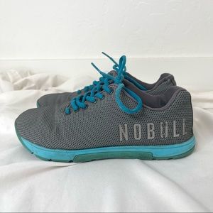 NoBull Project Grey and Teal Blue Textured CrossFit Trainers or Tennis Shoes 7.5